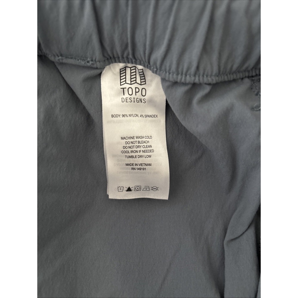 Topo Design Men L 6" Pull-On Shorts Belted River Hiking Trail Nylon Stretch EUC - Picture 7 of 7